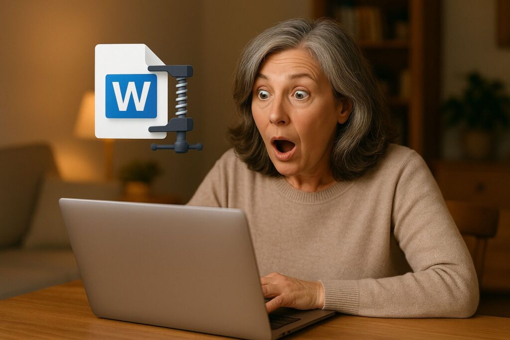 Expressão de descoberta sobre como reduzir o tamanho de arquivos do Word