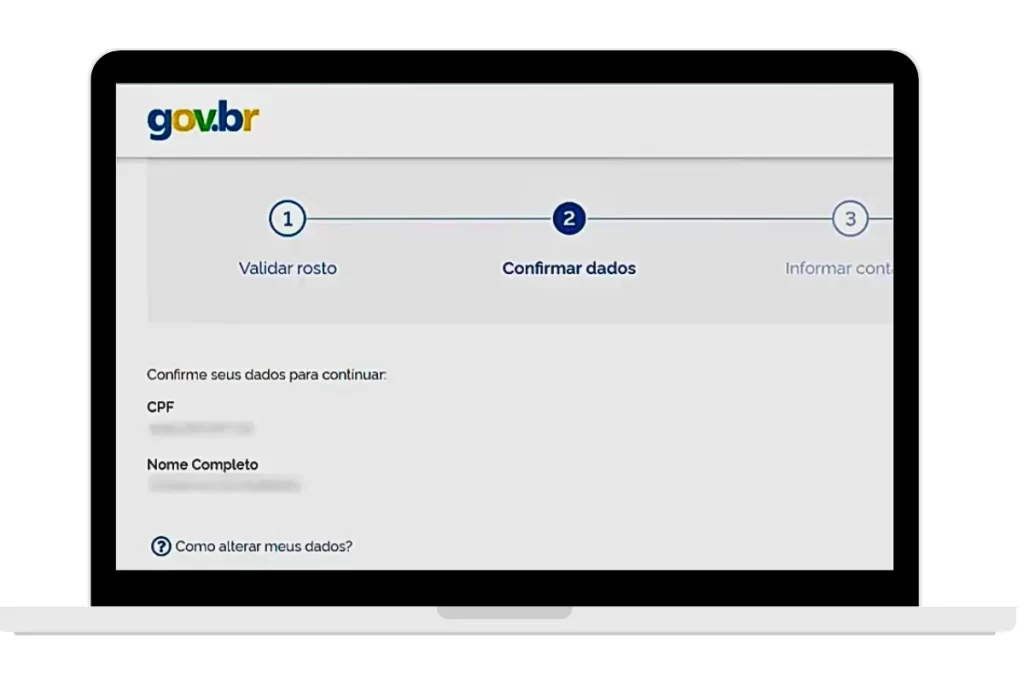 Revisão de dados pessoais no gov.br: nome, CPF e data de nascimento com opção de corrigir