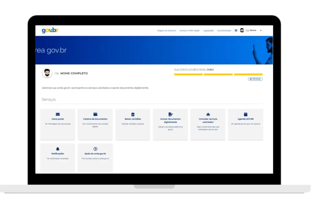Exemplos de documentos digitais disponíveis no gov.br: RG digital e CNH digital